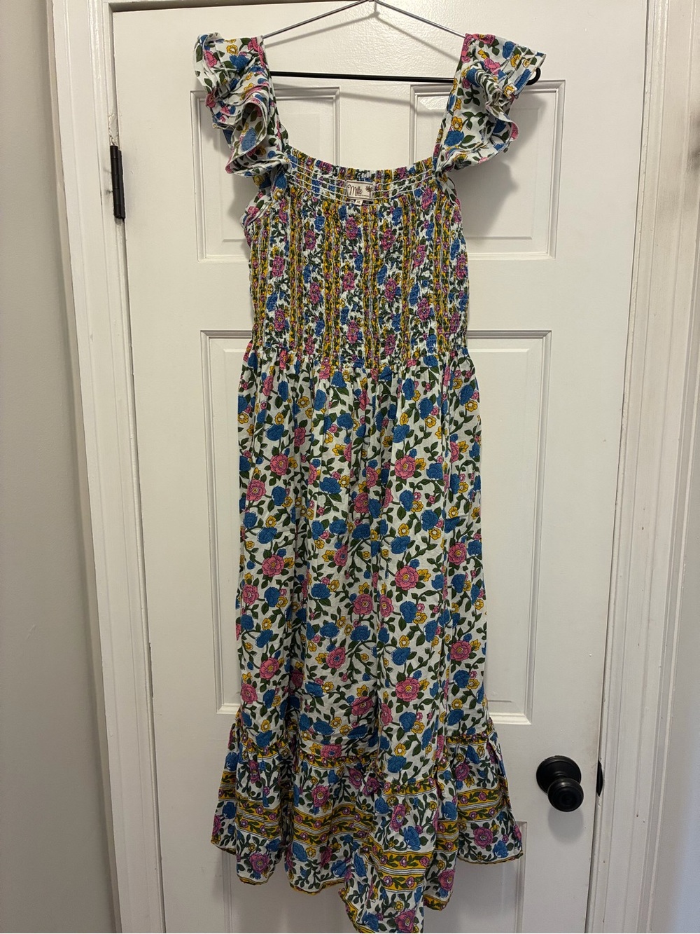 Mille Dresses Olympia Smocked Floral Midi Dress XL